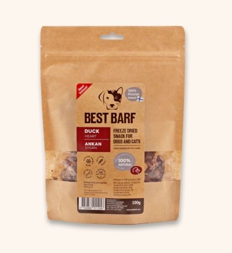 Best Barf liofilizowane serca kacze 50g